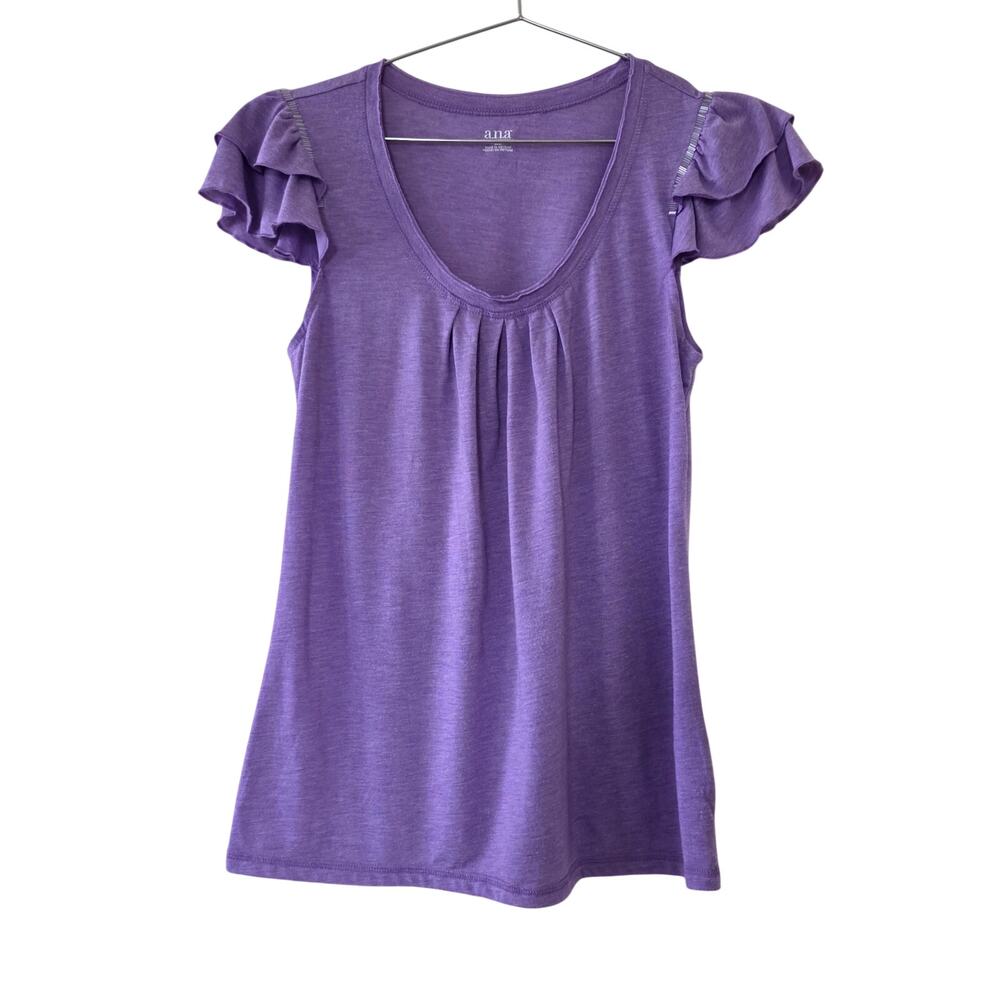 A New Approach Purple Ruffle Sleeve Embellished Top Womens Size M